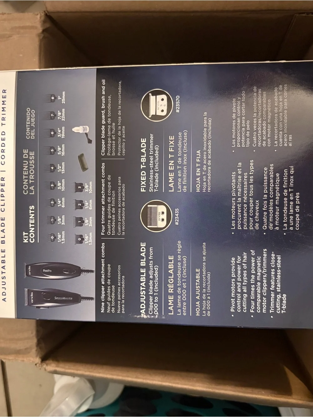 Andis Black Pivot Motor Combo Clippers and Trimmer
